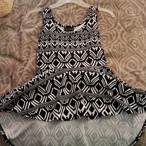 Mandala black and white tank top with bottom flowy